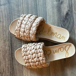 Sam Edelman Women's Tan Woven Slide Sandals